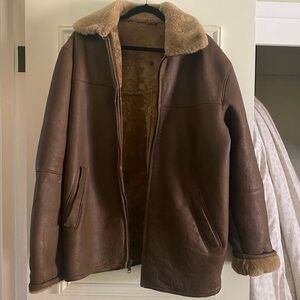 Men's Tan Shearling Lined Jacket